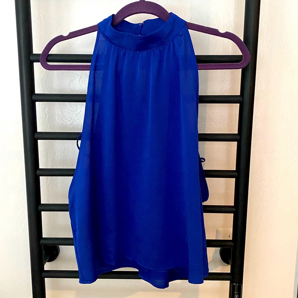 Express Blue Sleeveless Blouse Size Small